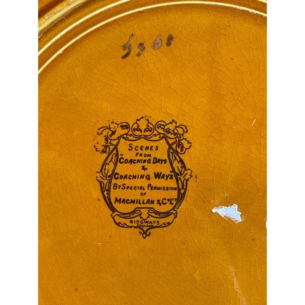 Ridgways Coaching Days & Coaching Ways The Post Boys Plate 9in Amber Gold Silver